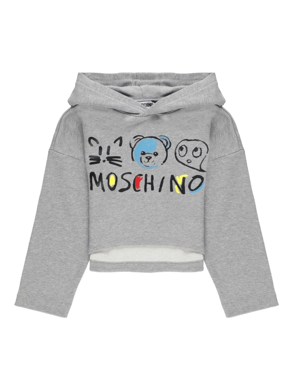 Moschino Kids logo-print hoodie Grijs