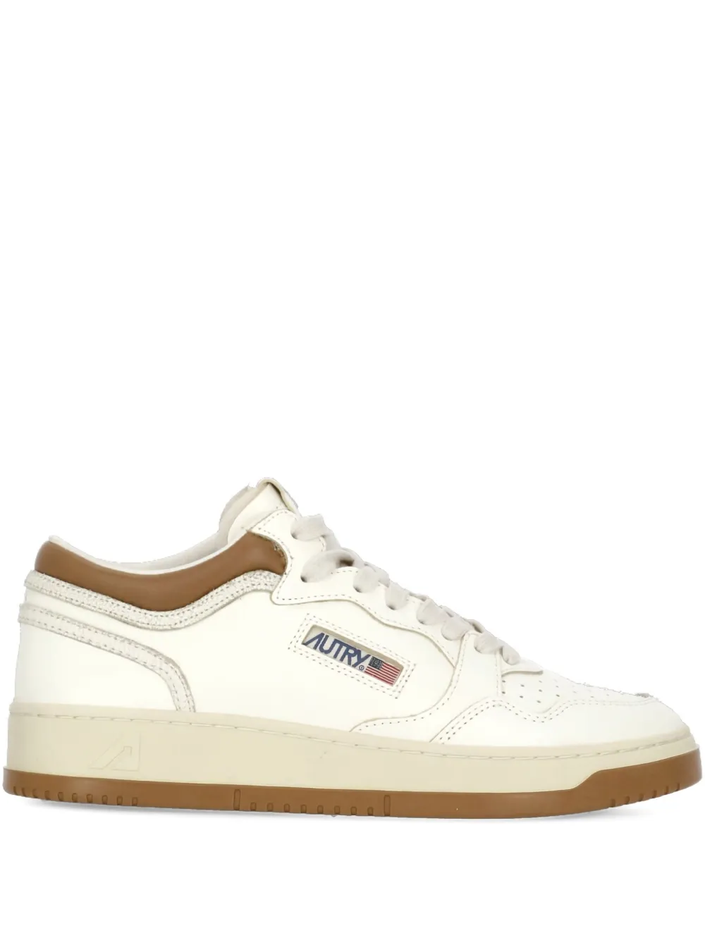 Autry perforated platform leather sneakers White