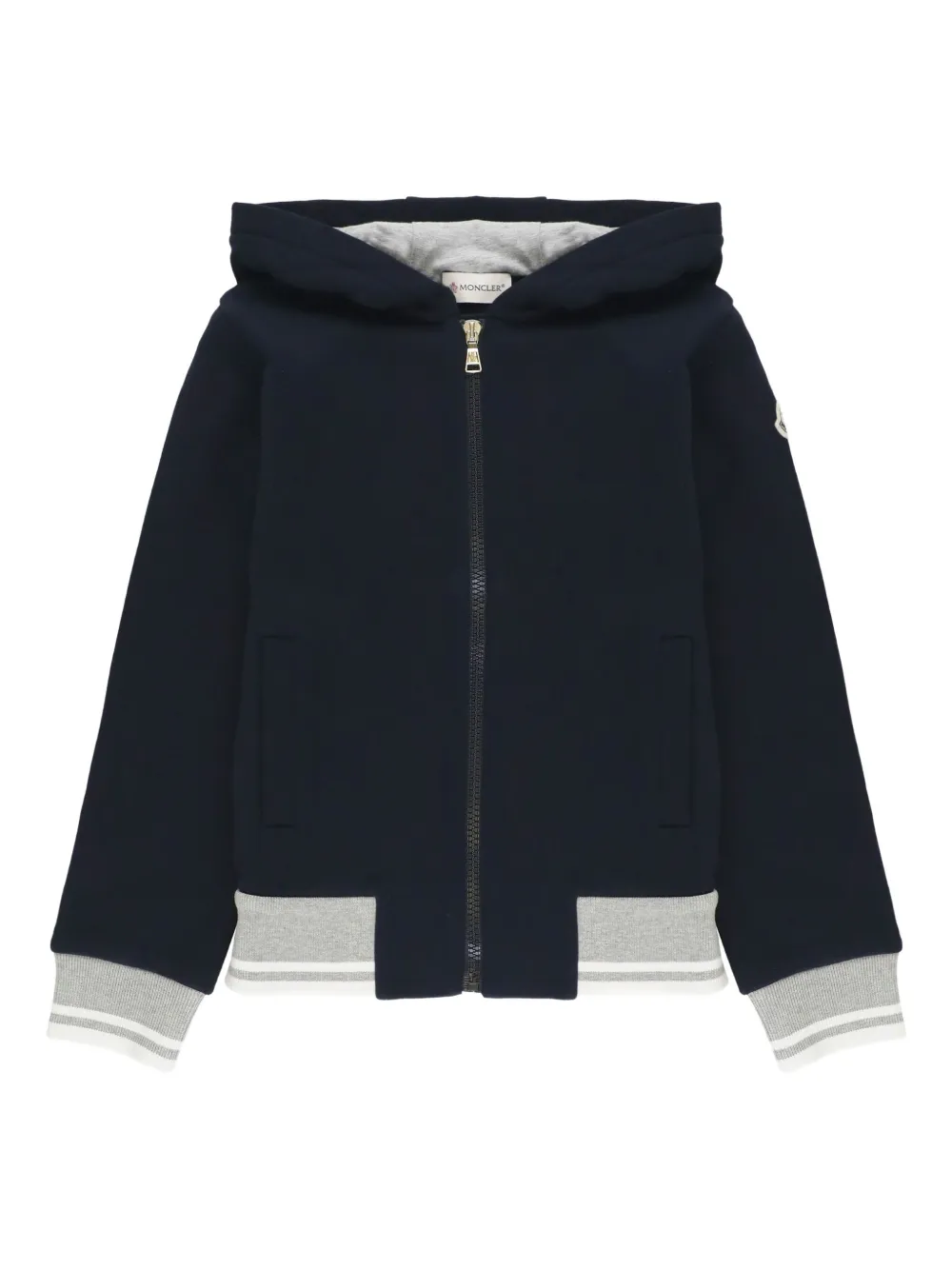 Moncler Enfant Hoodie met logopatch Blauw