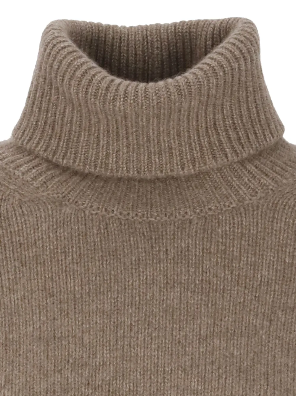 Vanisé Cashmere Turtleneck Sweater Long Sleeves Ribbed In Brown
