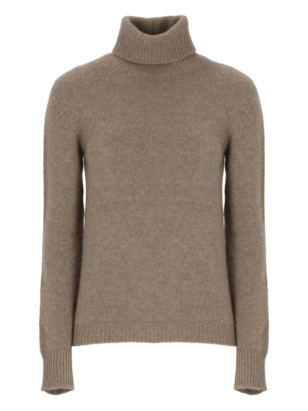 Vanisé Cashmere Turtleneck Sweater Long Sleeves Ribbed In Brown