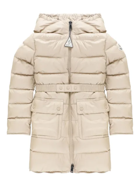 Moncler Enfant hooded belted down jacket