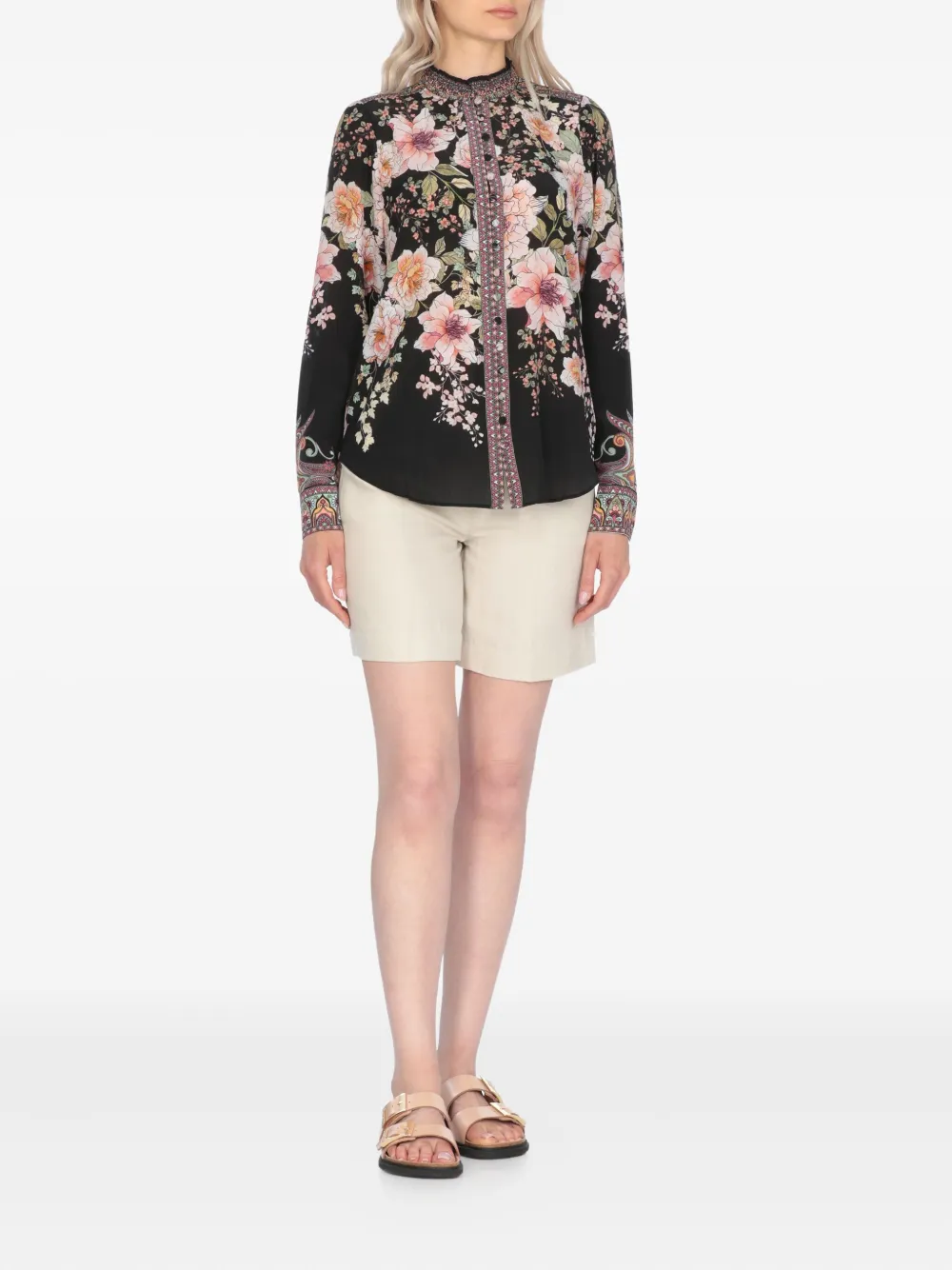 Hale Bob Hanna floral-print silk shirt - Zwart
