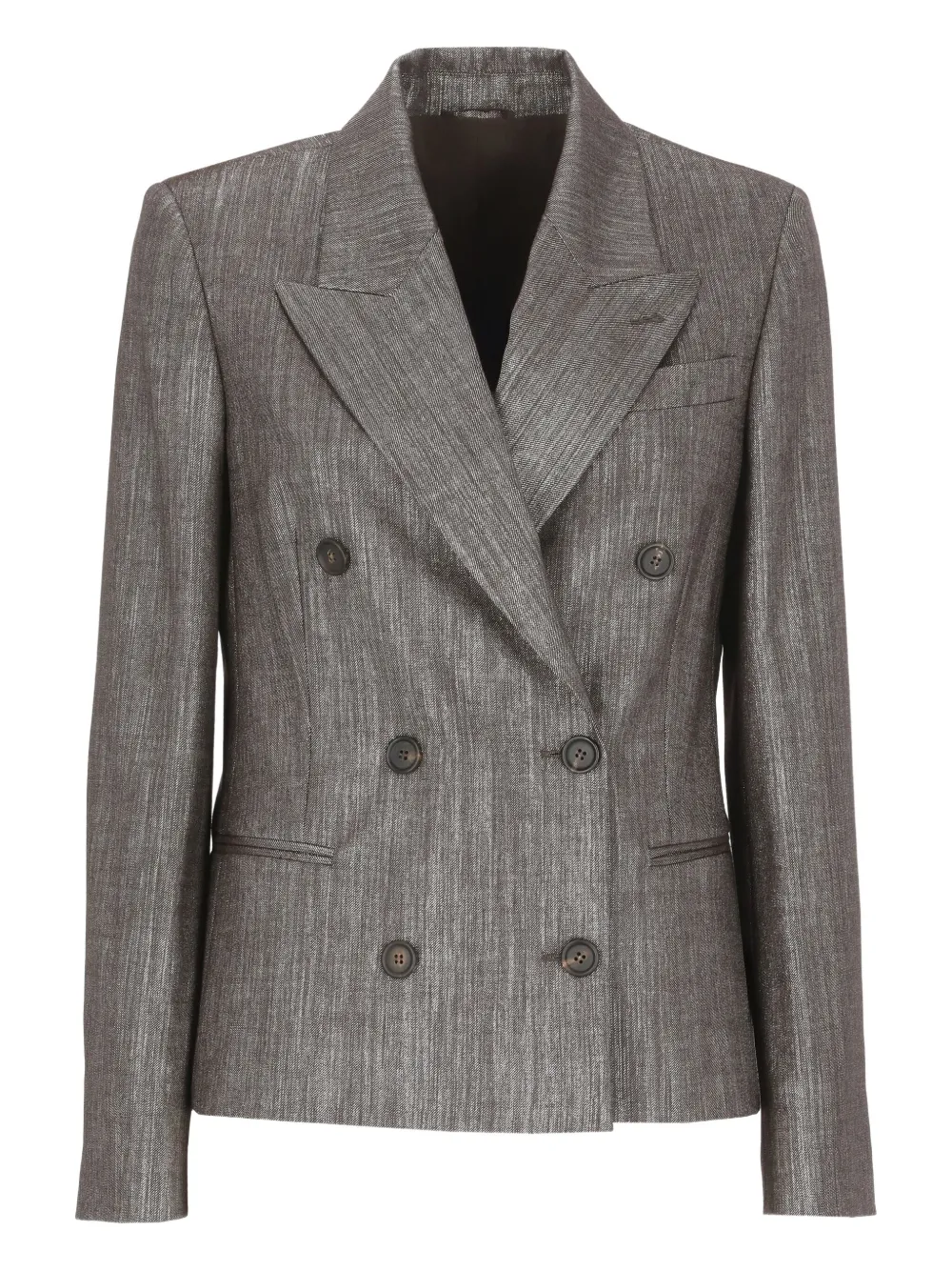 Brunello Cucinelli peak-lapel double-breasted blazer Bruin