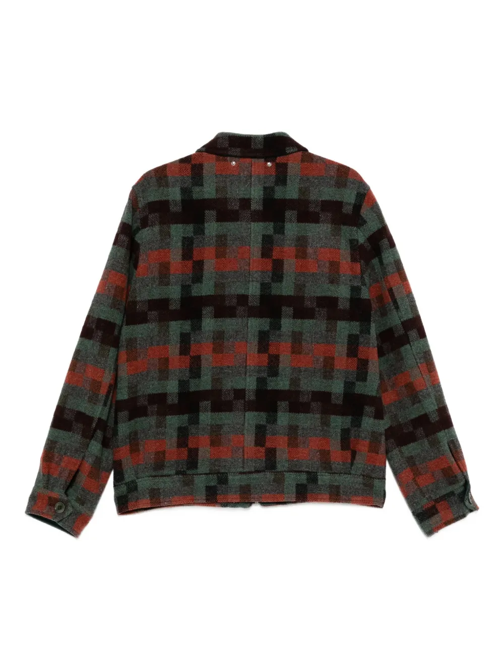 PS Paul Smith geometric-pattern wool jacket Groen