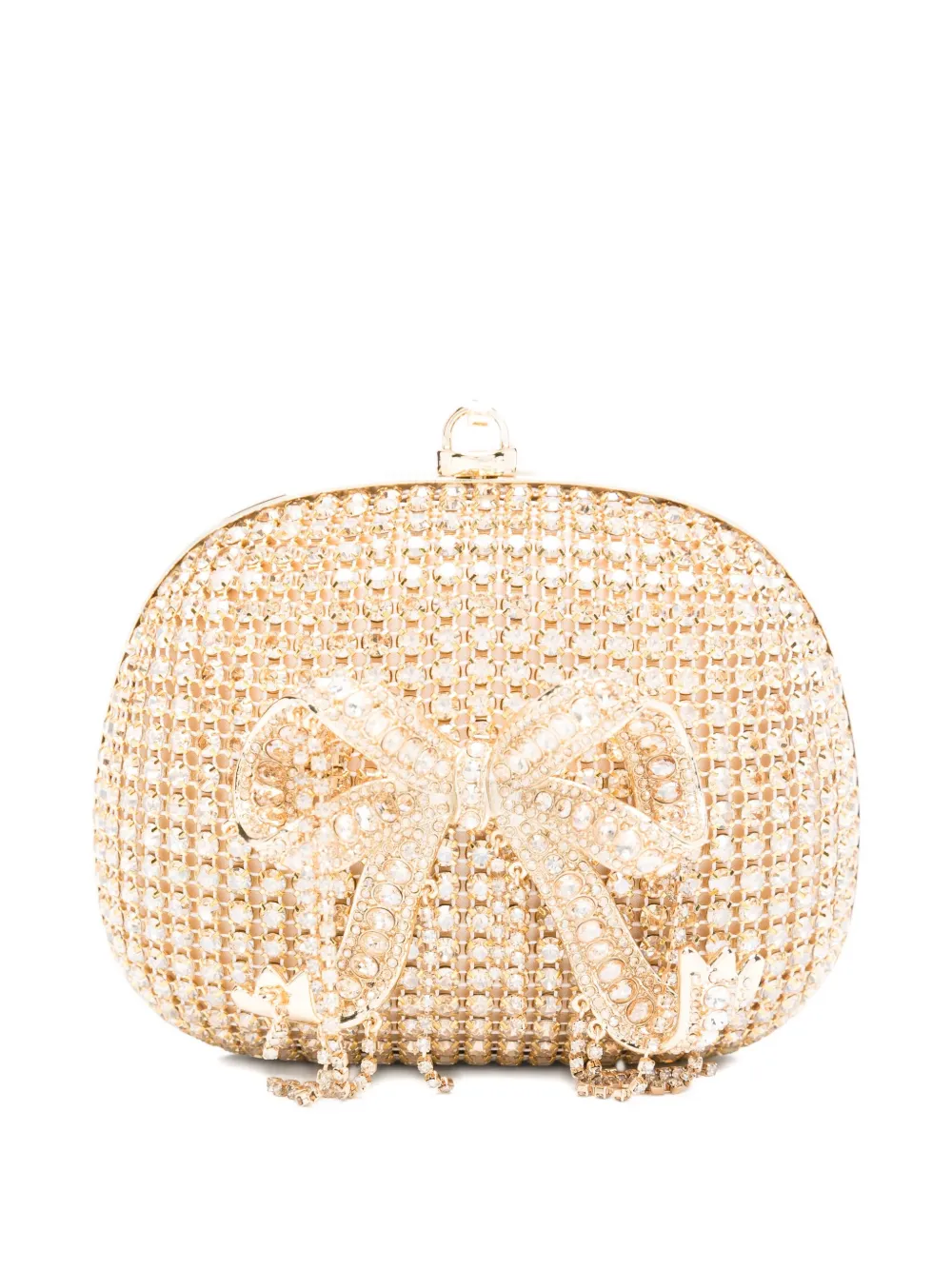 Self-Portrait mini crystal-embellishment clutch bag Goud