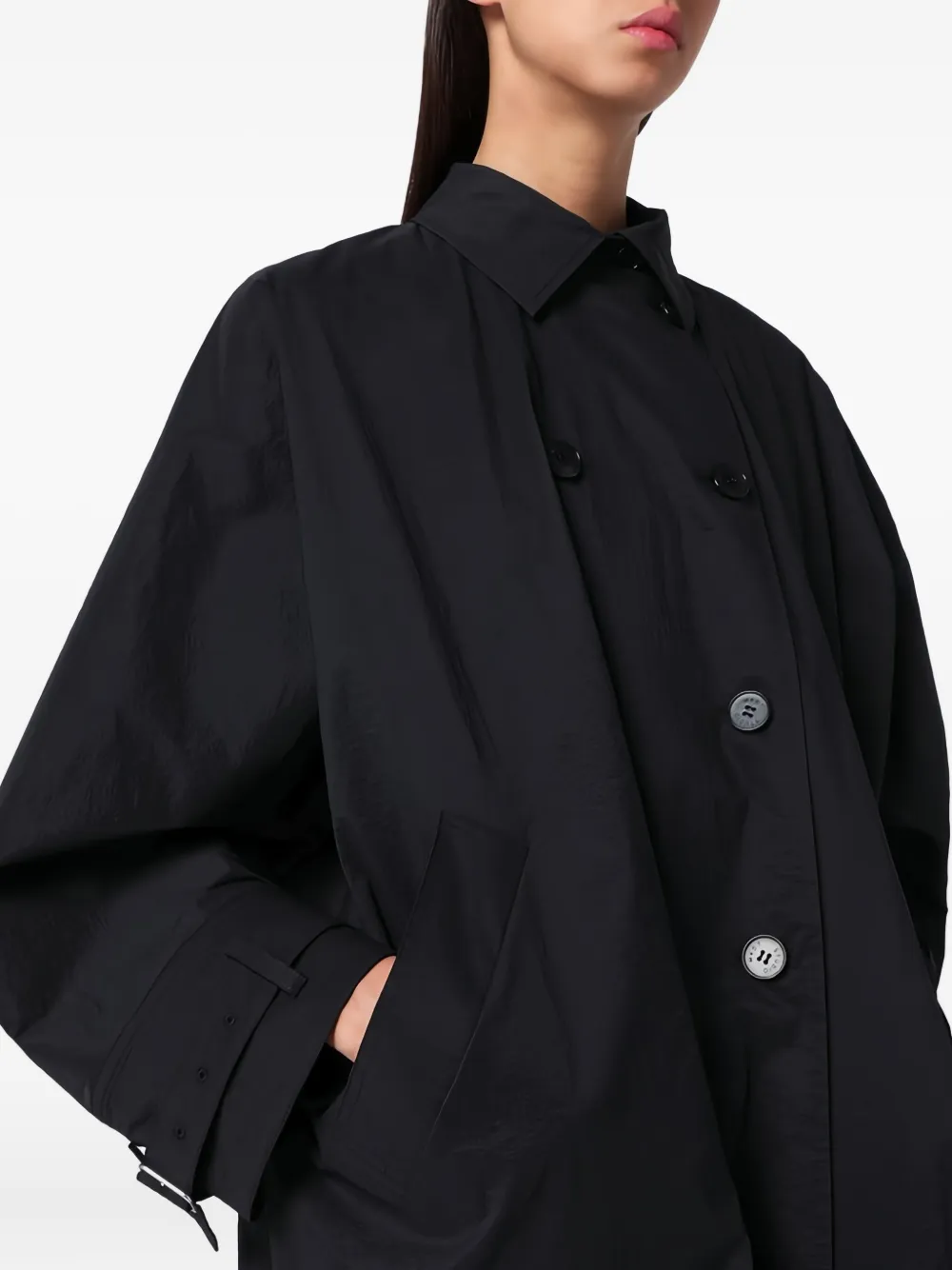 Mark Kenly Domino Tan Mkdt Studio Charlene Black Coat In Black