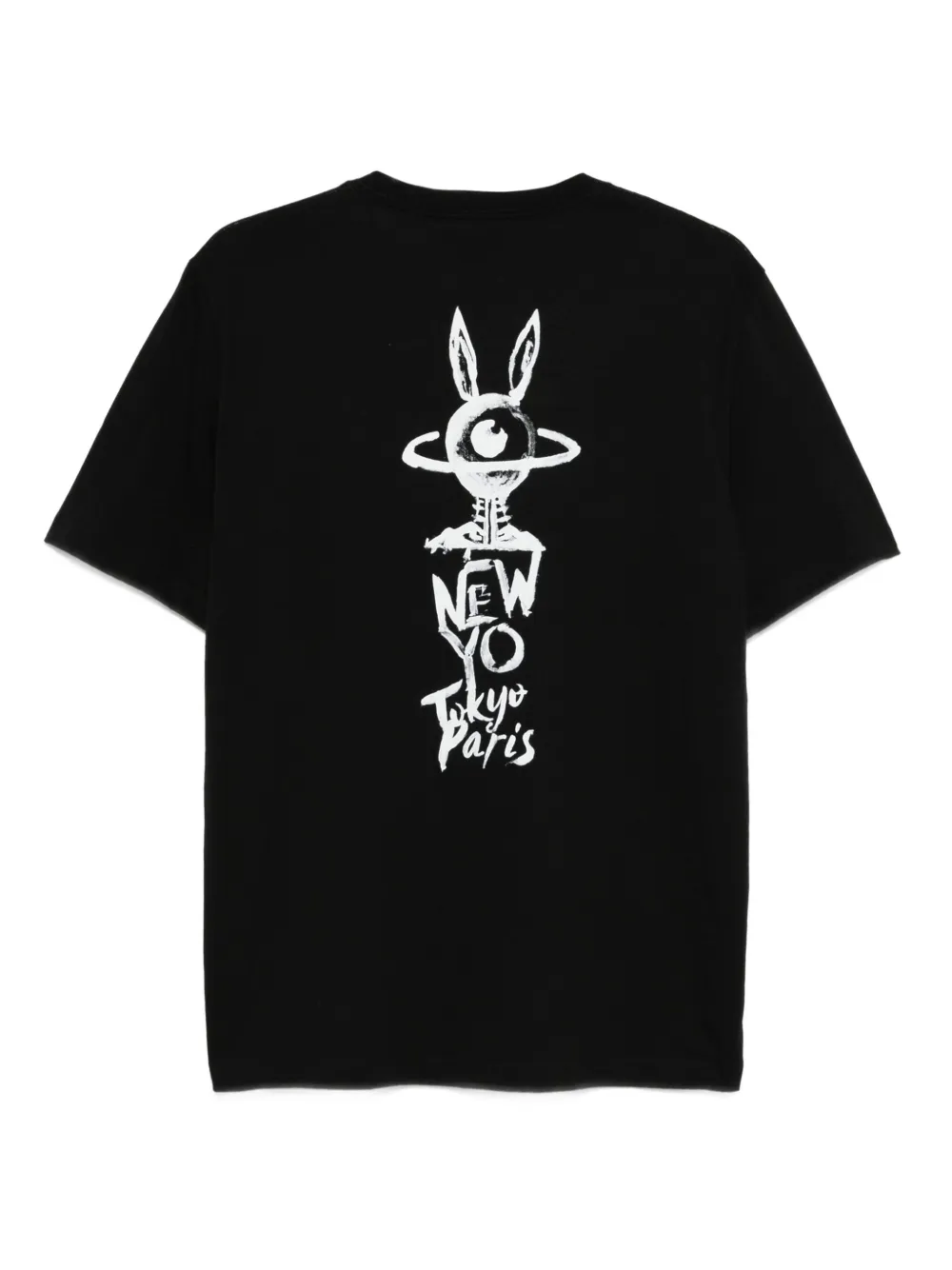 PS Paul Smith rabbit-print organic cotton T-shirt - Zwart