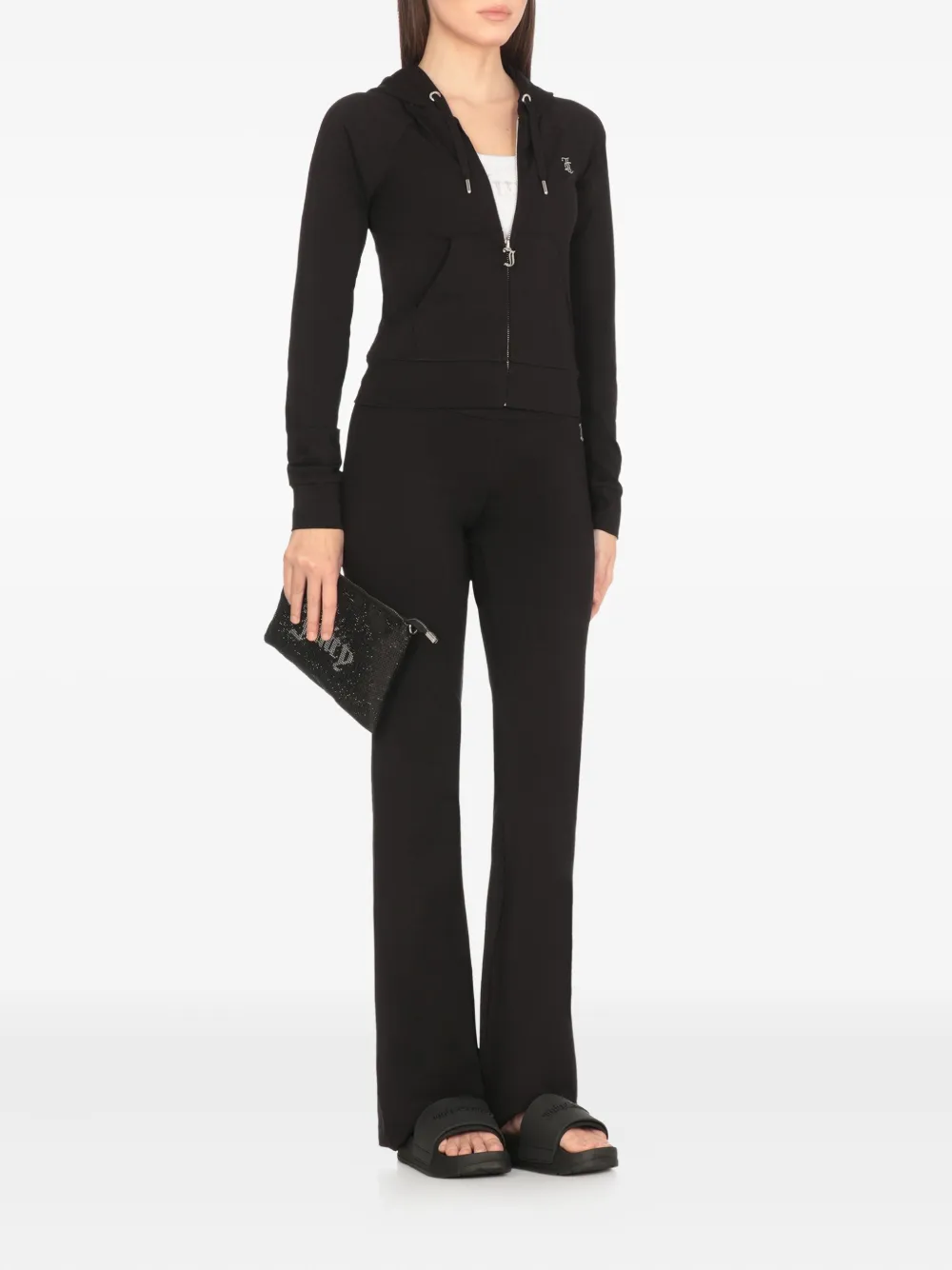 Juicy Couture rhinestone-embellished straight trousers - Zwart