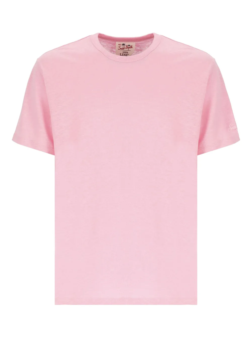 MC2 Saint Barth linen round-neck T-shirt Roze