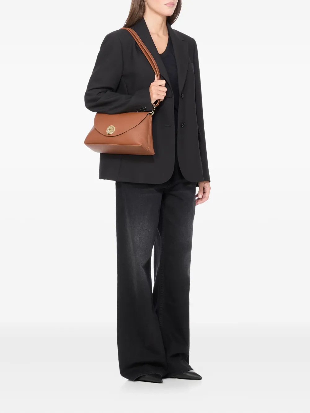 Coccinelle medium Nikla leather shoulder bag - Bruin