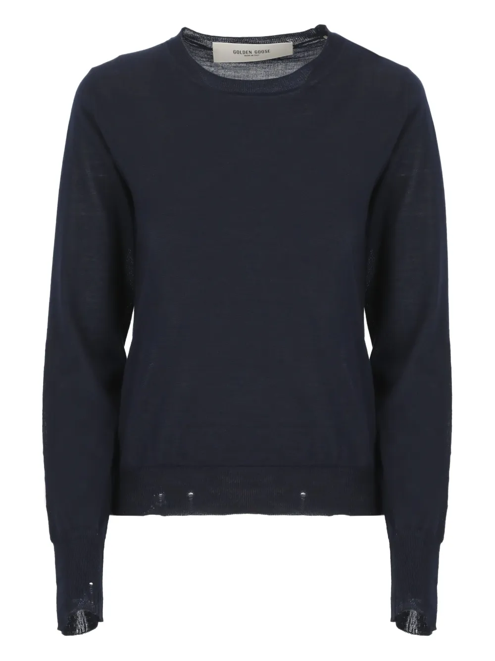 ribbed-trim wool sweater
