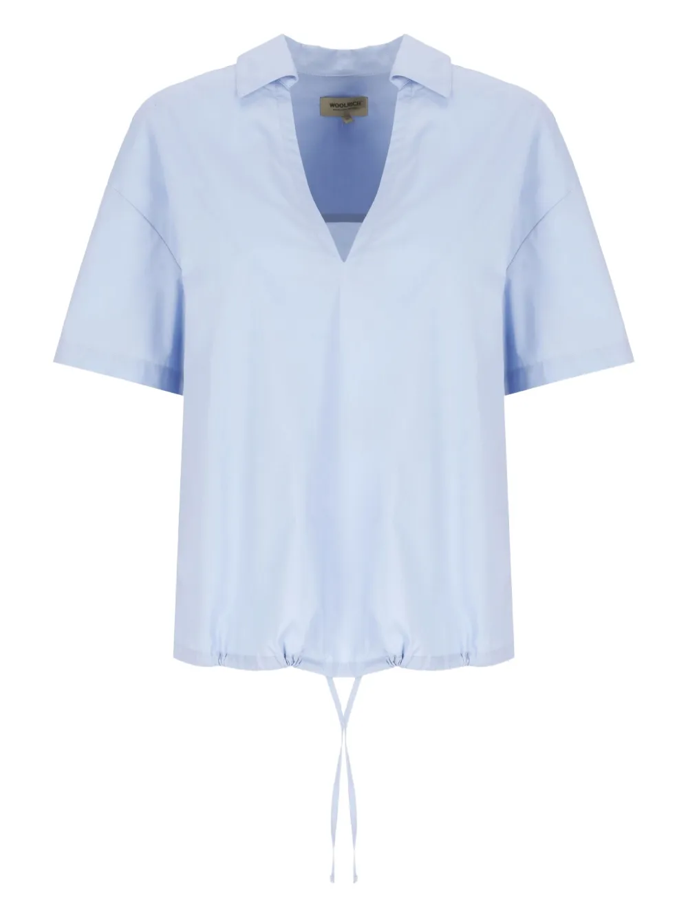 Woolrich V-neck Drawstring-hem Blouse In Blue