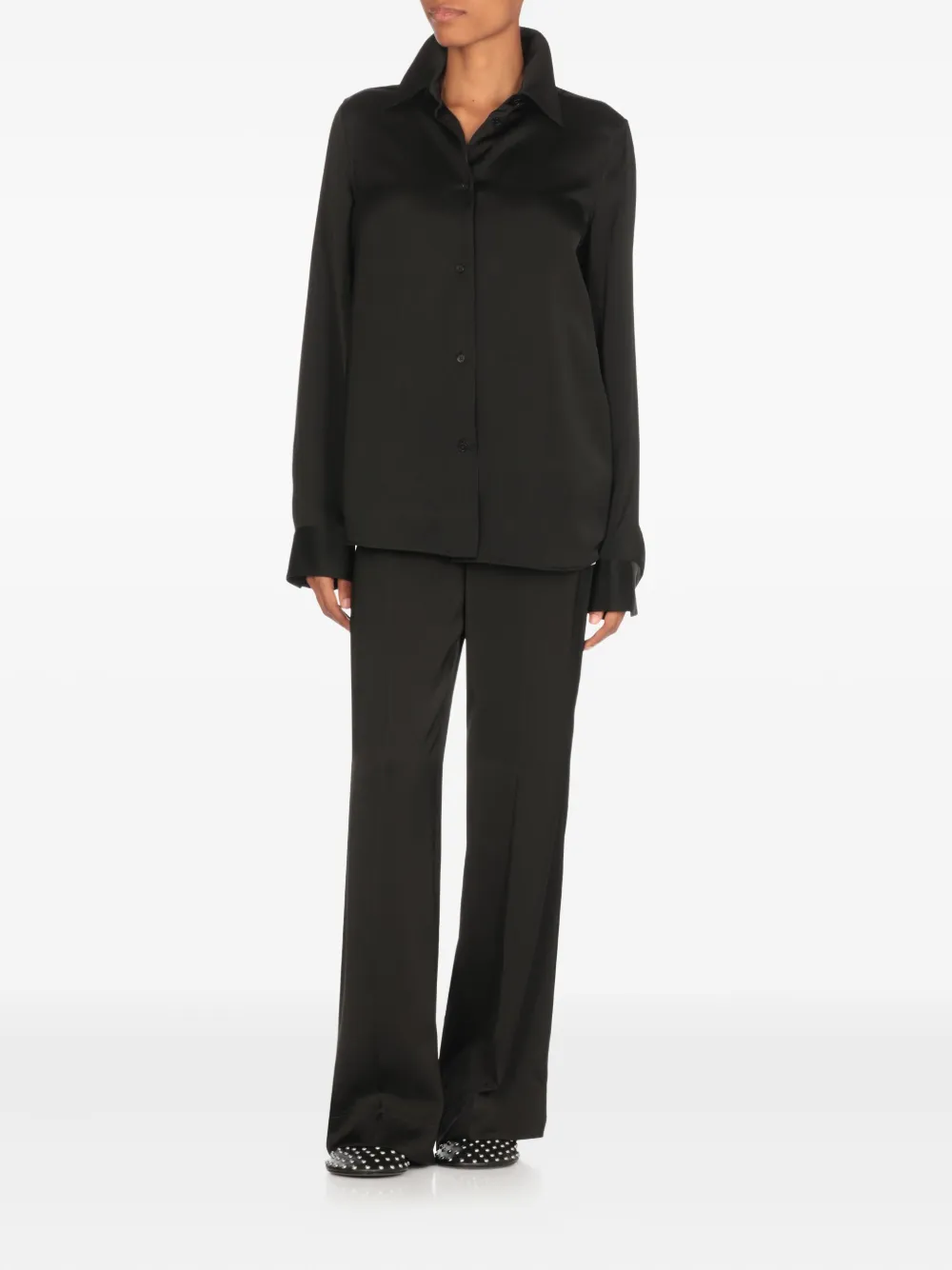Jil Sander long-sleeved collared shirt - Zwart