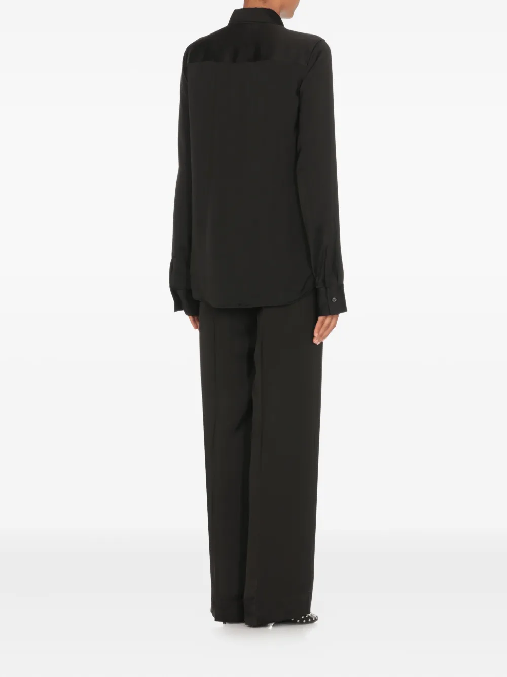 Jil Sander Blouse met lange mouwen en kraag Zwart