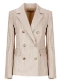 D.Exterior pinstripe-print double-breasted blazer - Gold