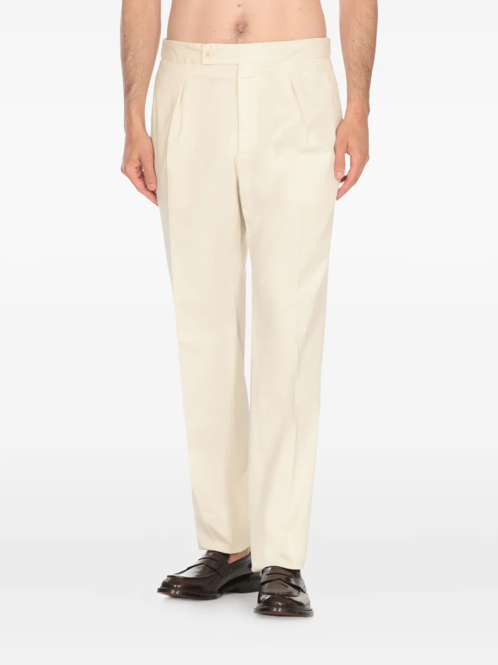 Incotex pleated cotton trousers - Geel