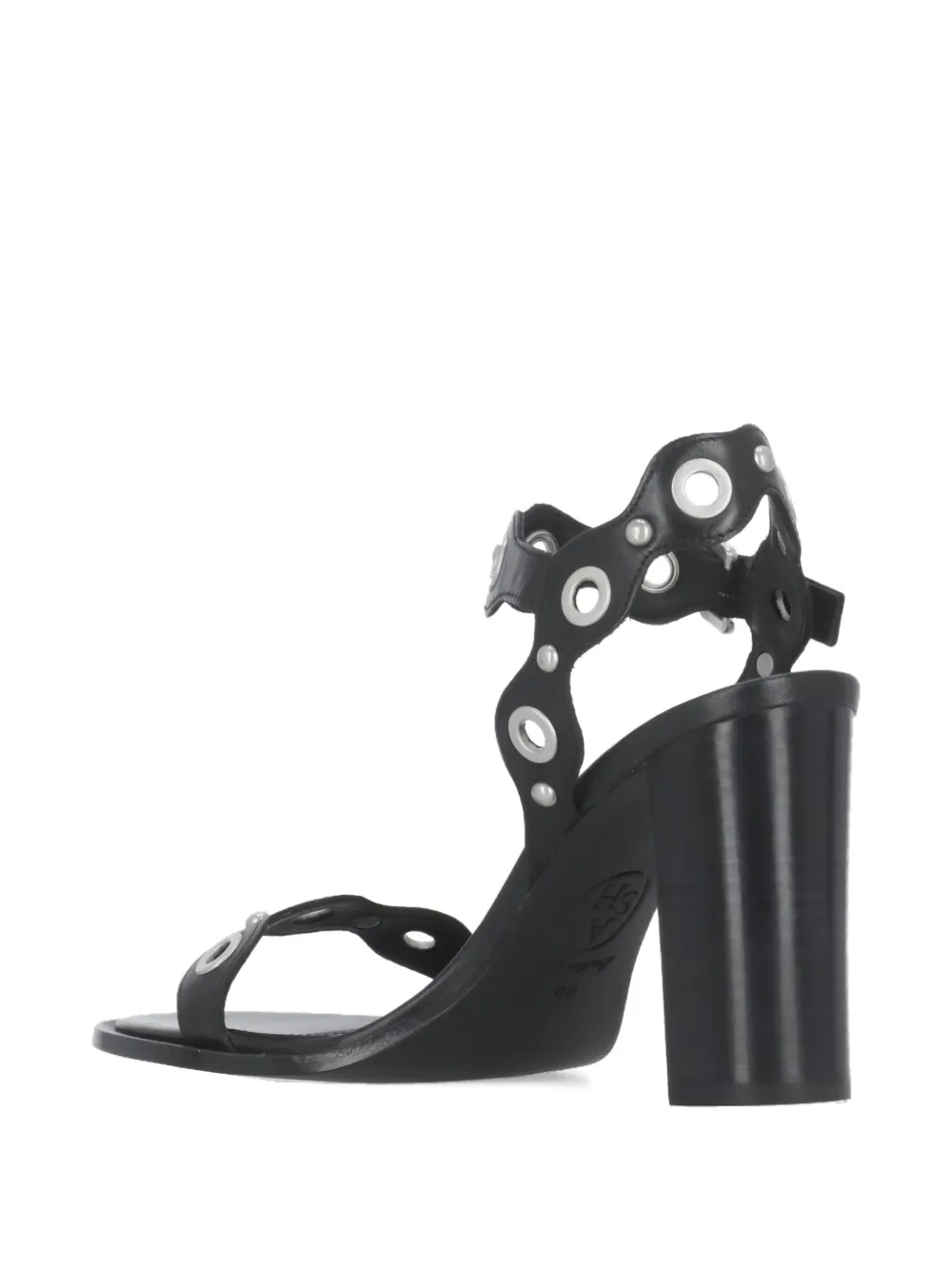 Ash 100mm eyelet-embellished heeled sandals Black