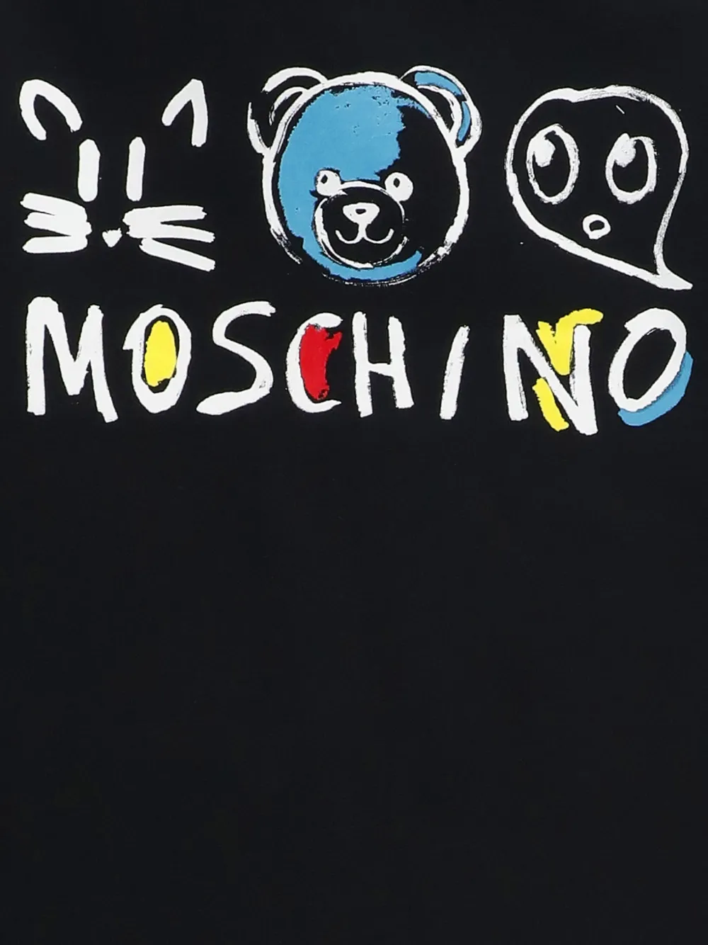 Moschino Kids Jurk met capuchon en logoprint Zwart