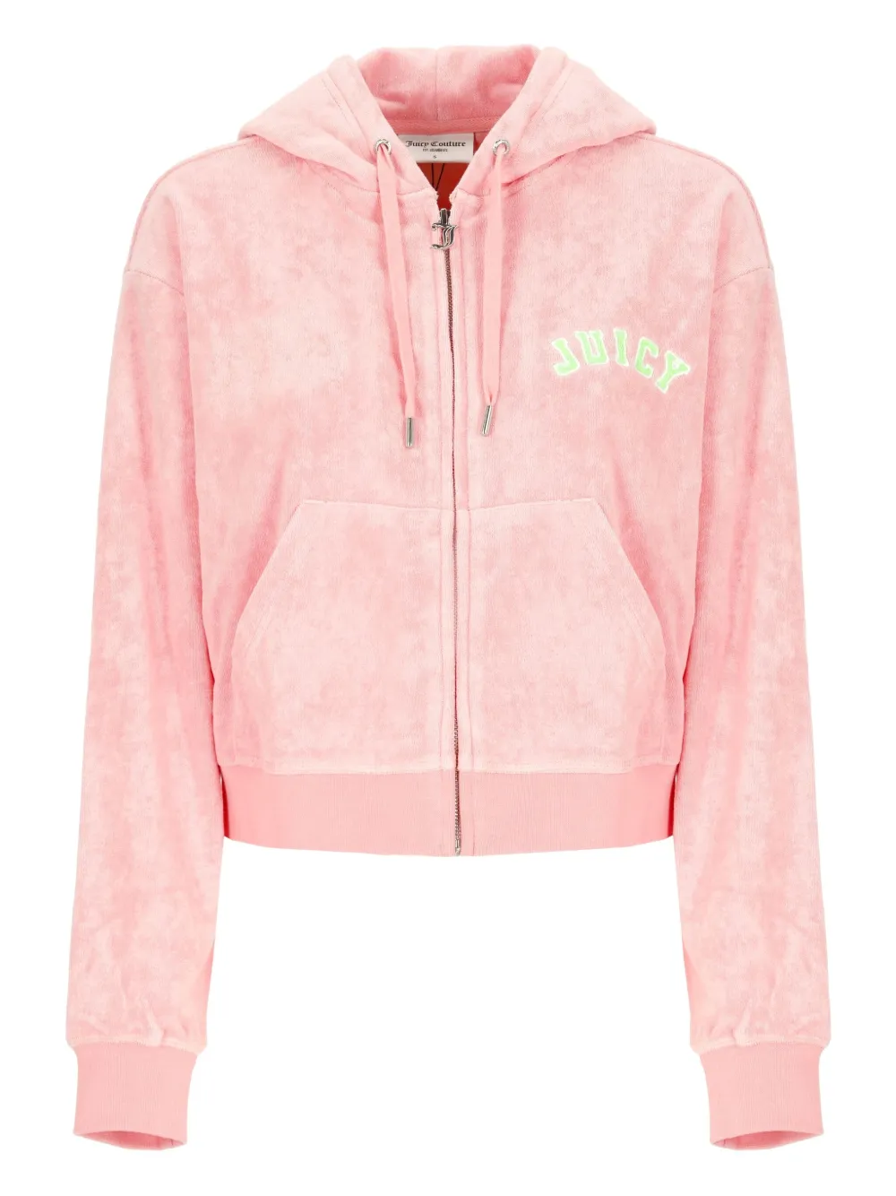 logo-embroidered zip-up hoodie