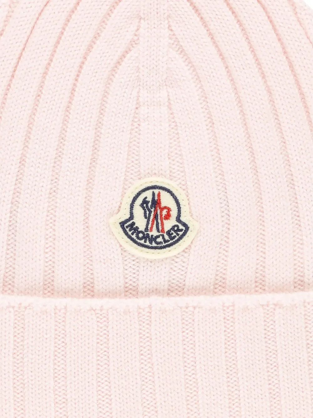 Moncler Enfant Ribgebreide muts Roze