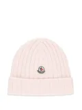 Moncler Enfant ribbed-knit beanie hat - Pink