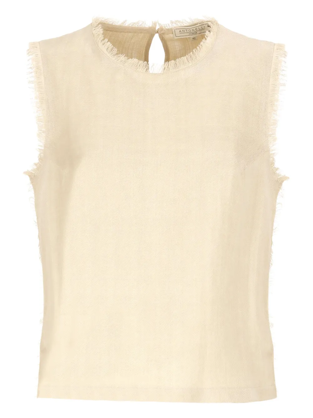 frayed-trim sleeveless top