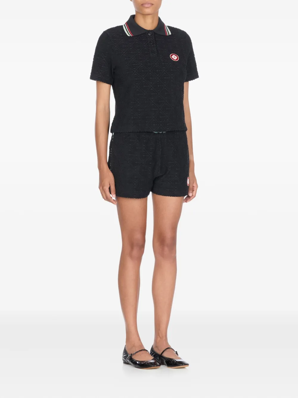Casablanca Badstof shorts met monogram Zwart