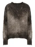 Avant Toi V-neck brushed sweater - Grey