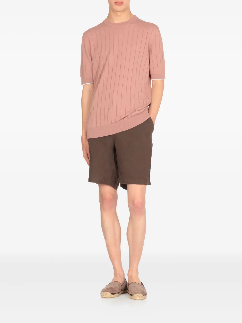 Peserico ribbed cotton T-shirt - Roze