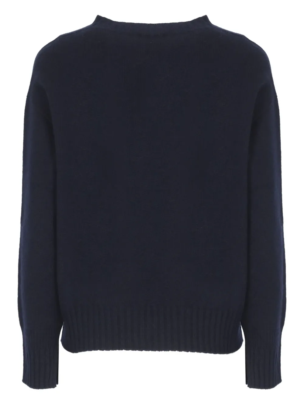 Vanisé Merino Wool Long Sleeve Crew Sweater In Blue
