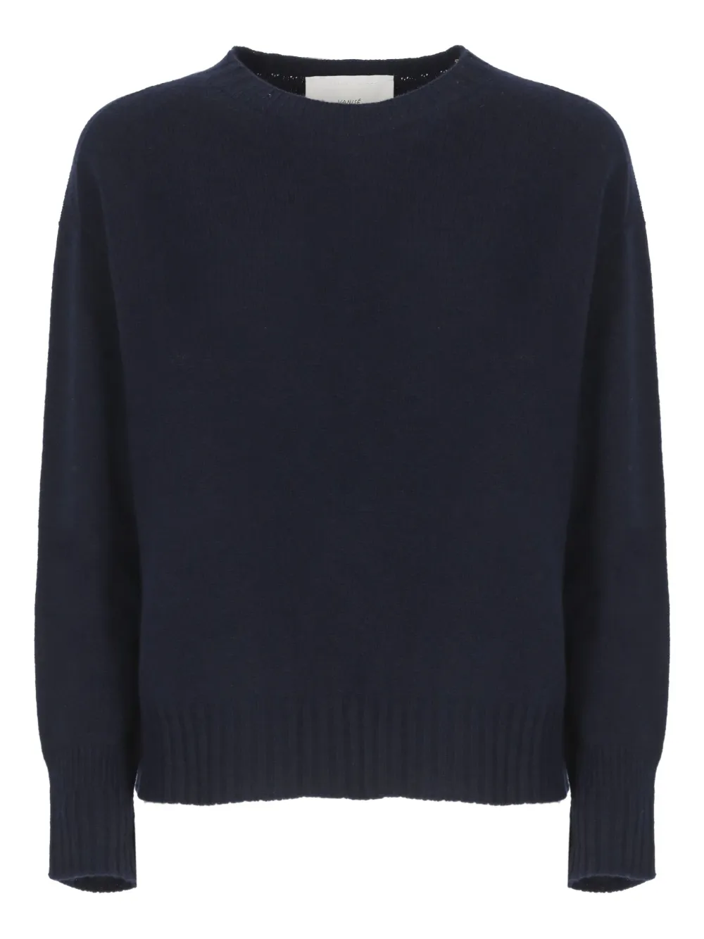Vanisé Merino Wool Long Sleeve Crew Sweater In Blue
