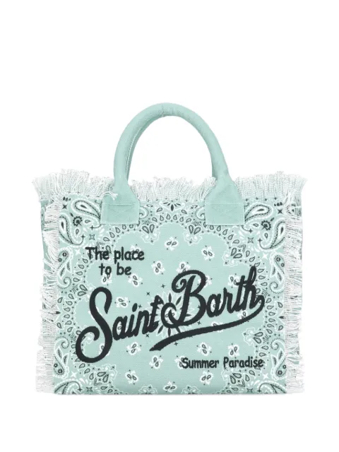 MC2 Saint Barth Vanity bandana-print fringed tote bag