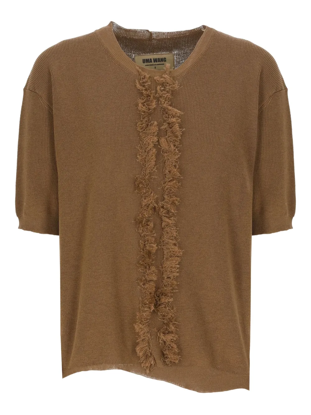 fringe-detail ribbed top