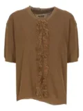Uma Wang fringe-detail ribbed top - Brown