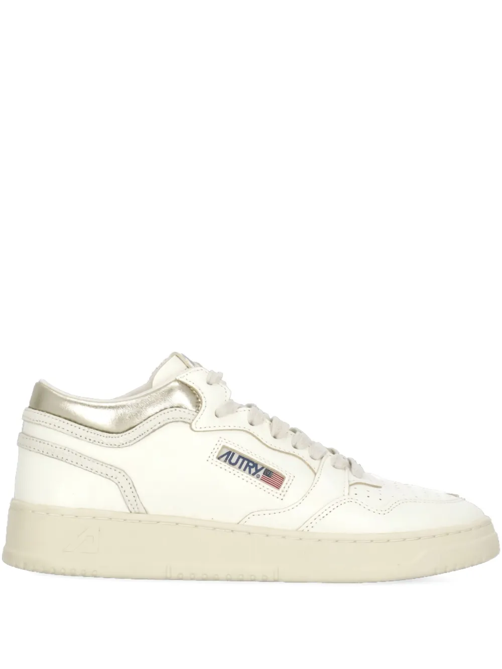 Autry perforated platform leather sneakers White