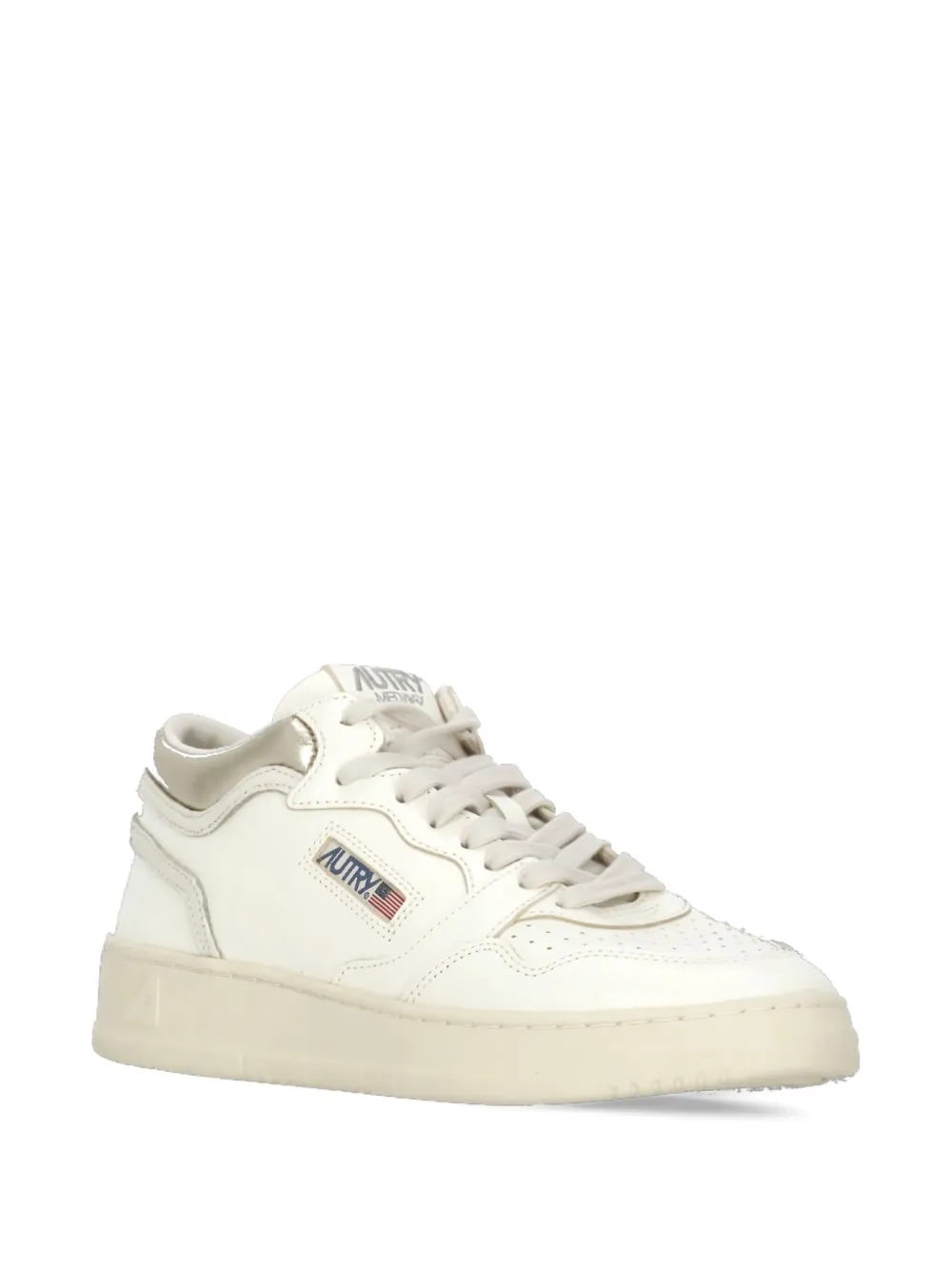 Autry perforated platform leather sneakers - Wit