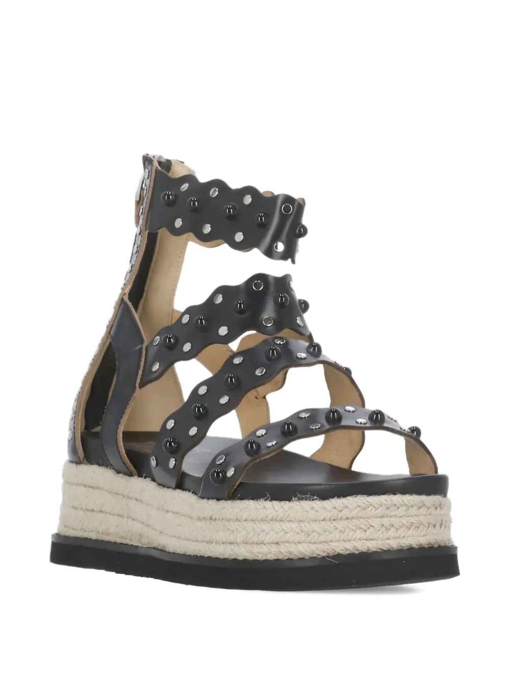 Cult scalloped-detail studded sandals Black