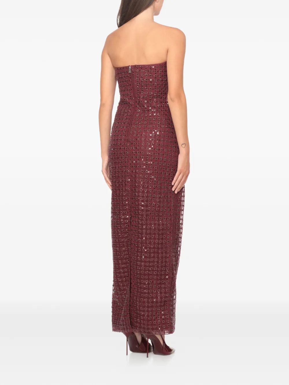 ROTATE BIRGER CHRISTENSEN sequin-embellished strapless dress Rood