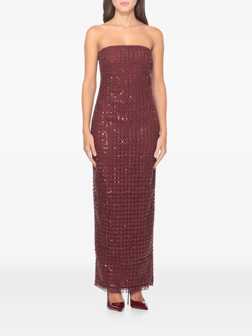 ROTATE BIRGER CHRISTENSEN sequin-embellished strapless dress - Rood