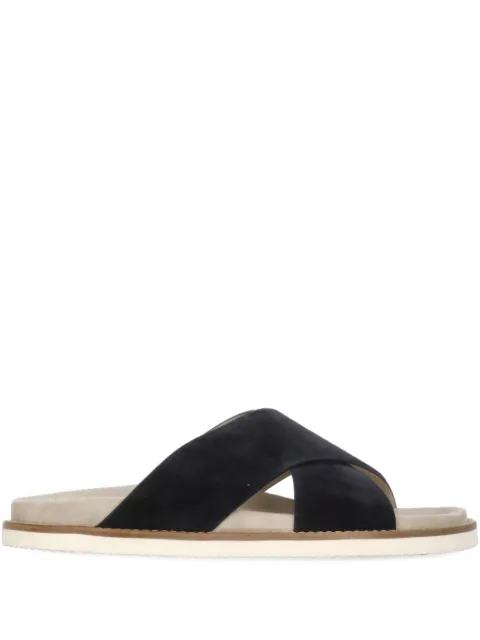 Brunello Cucinelli cross-strap suede sandals