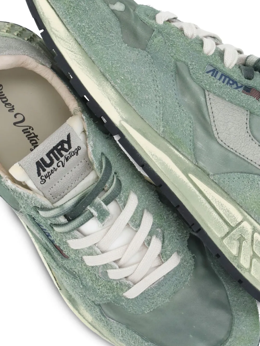 Autry Reelwind suède sneakers met metallic vlak Groen
