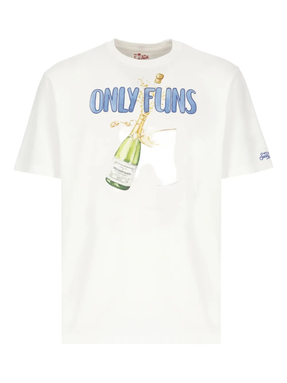 Mc2 Saint Barth Only Funs Print Crew-neck T-shirt In White