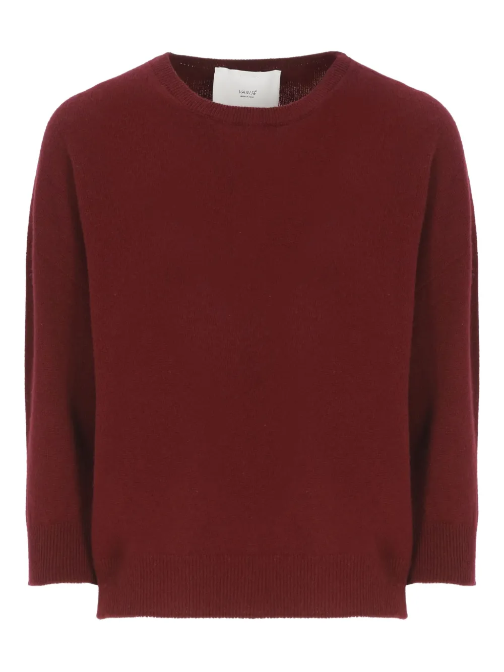 Vanisé Ribbed-trim Crew-neck Sweater In Brown
