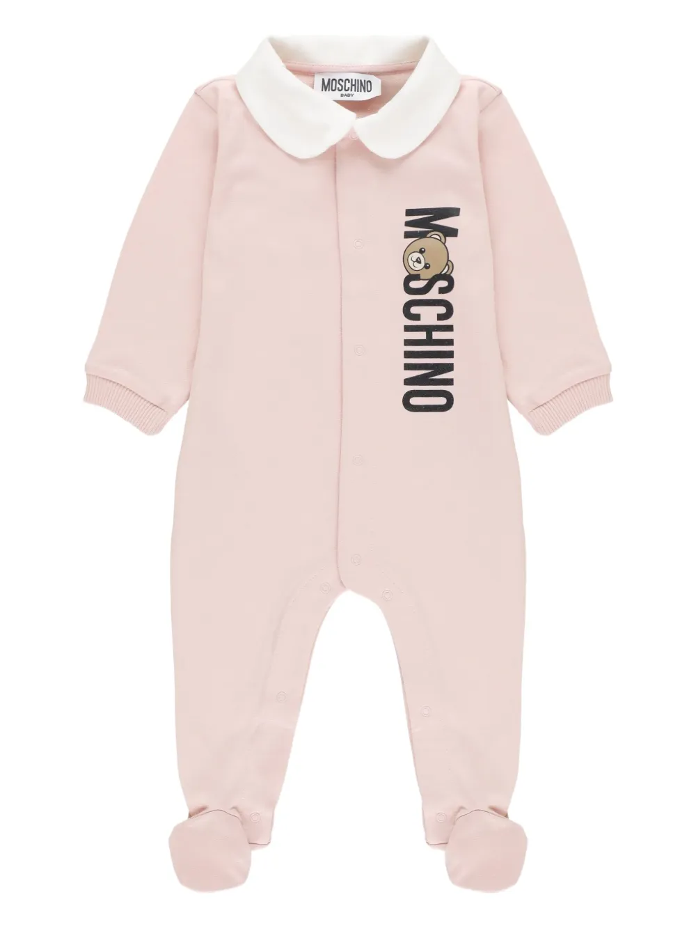 Moschino Kids logo-print cotton romper Roze