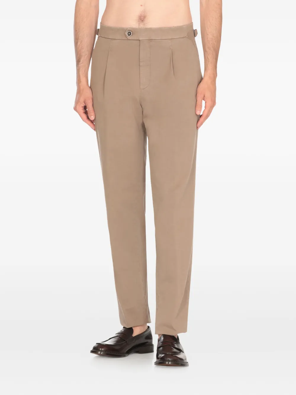 Peserico pleated-front side-buckle trousers - Beige