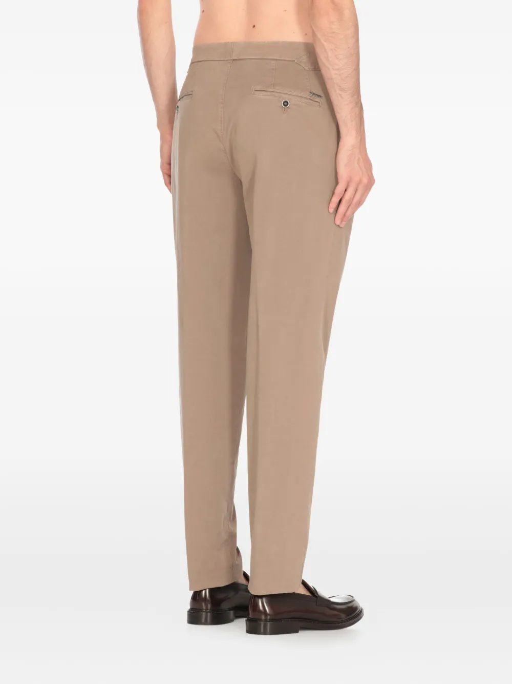 Peserico Broek met geplooide voorkant en gesp Beige