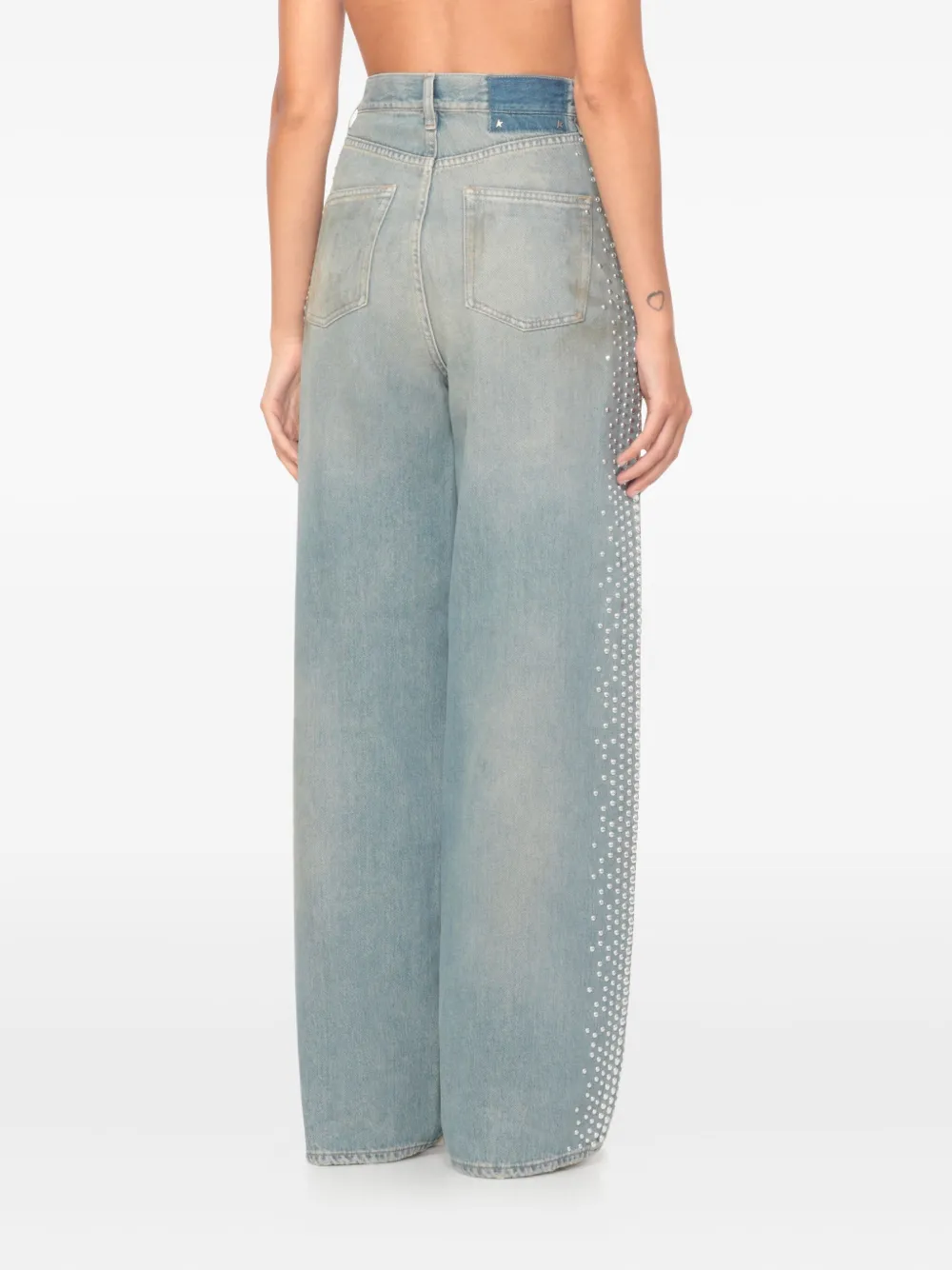 Golden Goose Jeans verfraaid met studs Blauw