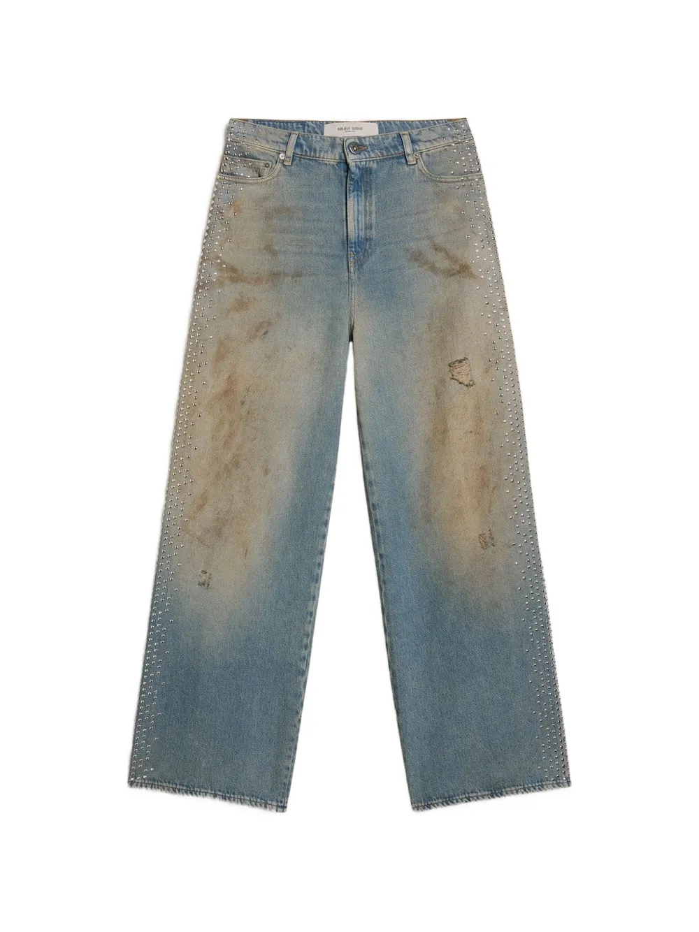 Golden Goose side-stud embellished jeans - Blu