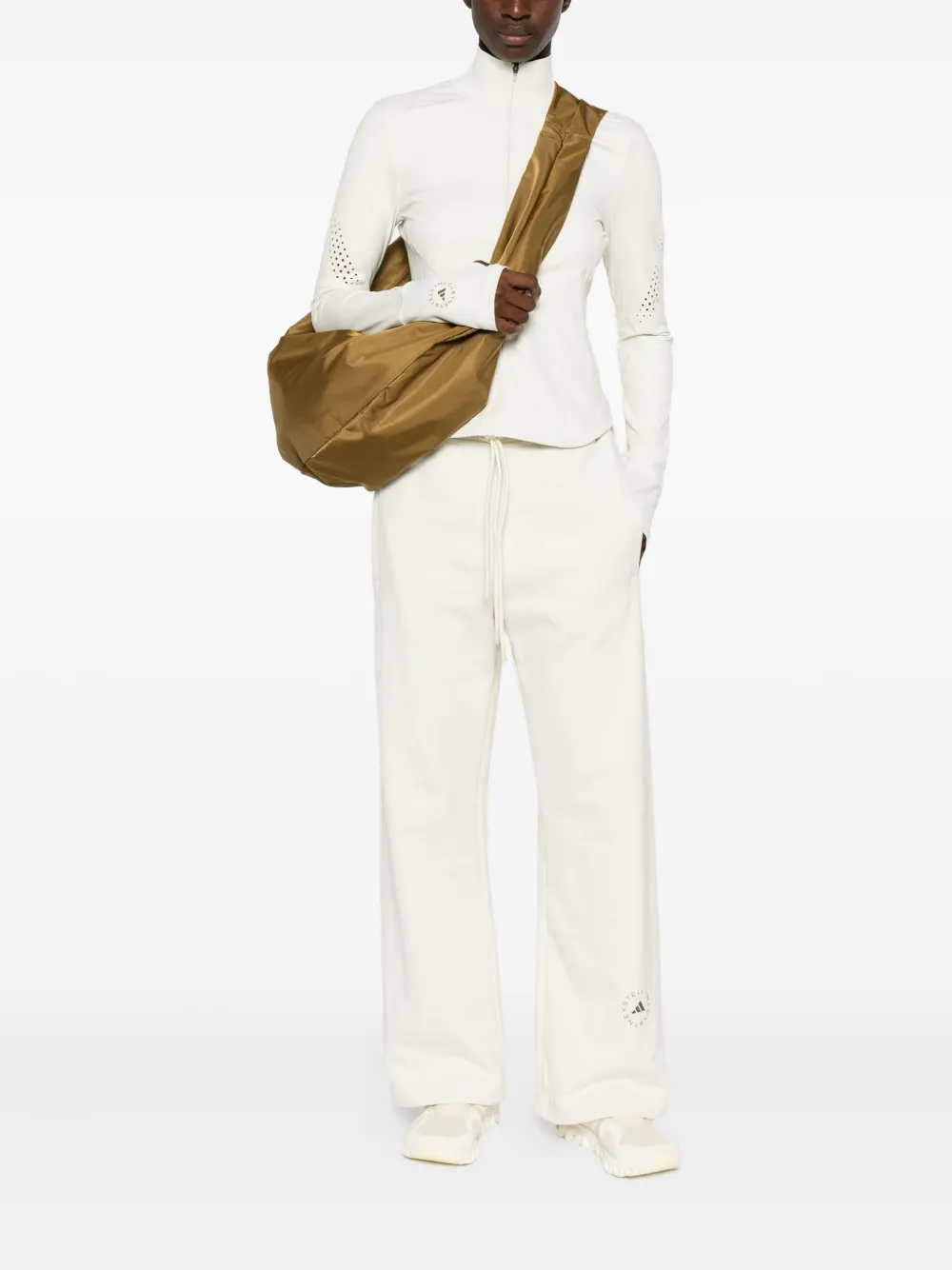 Adidas by Stella McCartney drawstring cotton track pants - Beige